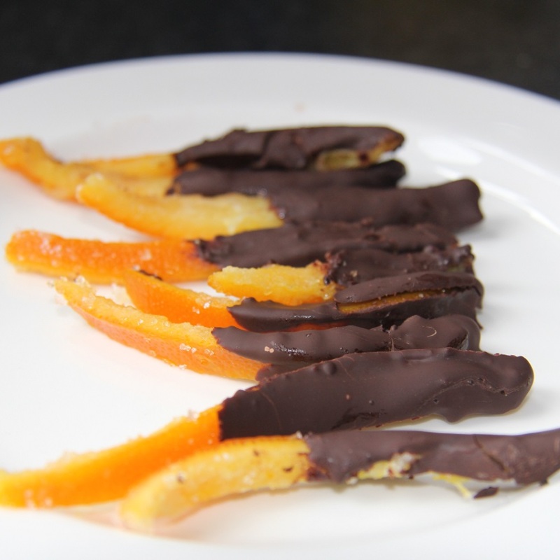 Orangettes au chocolat noir et au sirop d’agave