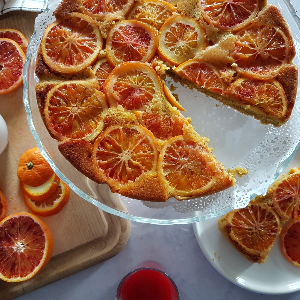 Gâteau renversé à l’orange sanguine (vegan et sans gluten)